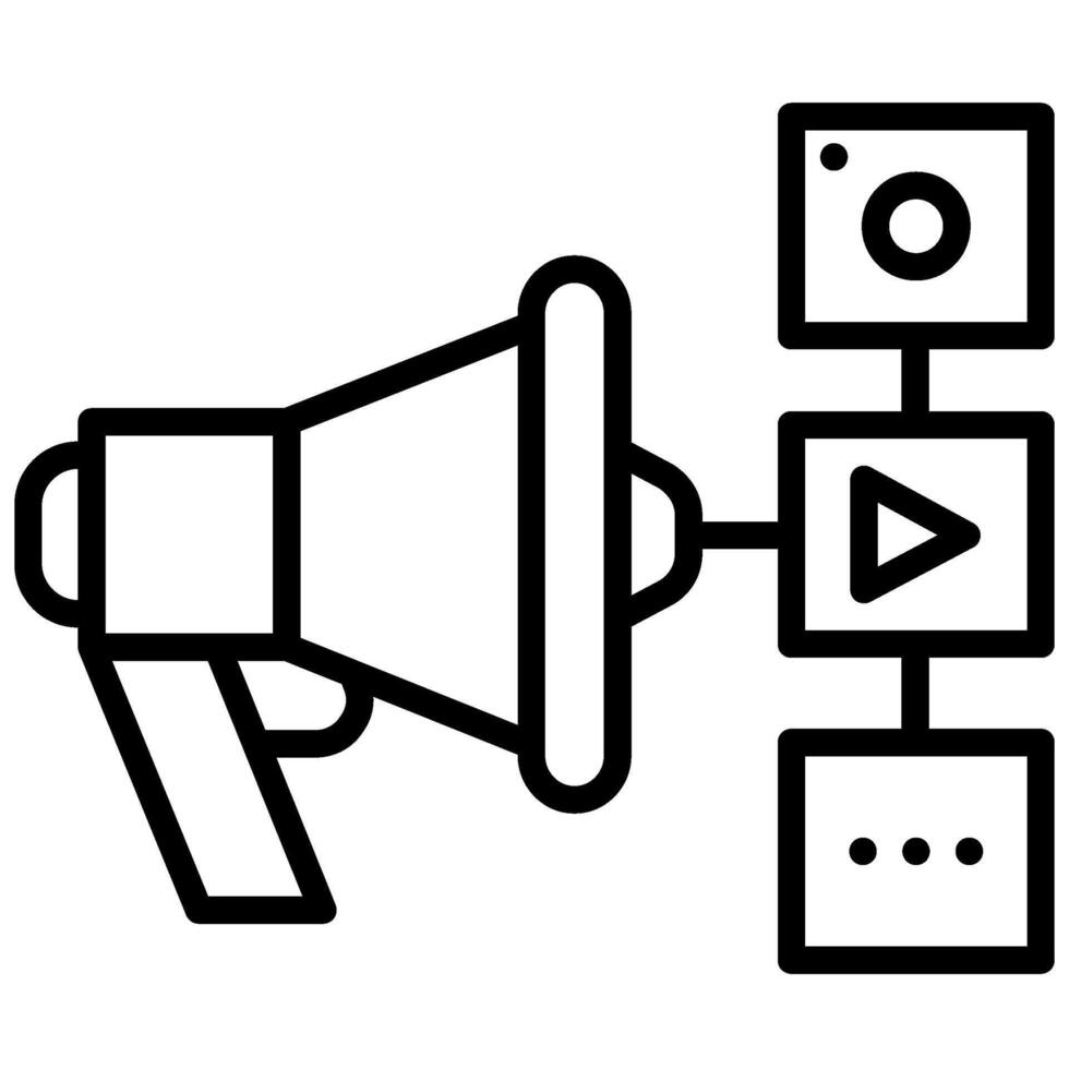 Megaphone Marketing Outline Design Icon, Business and Marketing Outline Icon vector