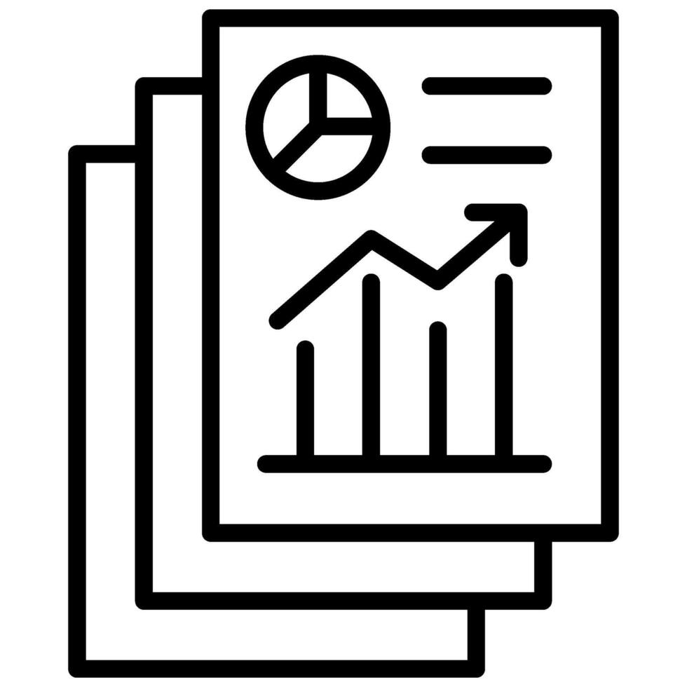 Paper Statistic Outline Icon, Business and Marketing Outline Icon vector