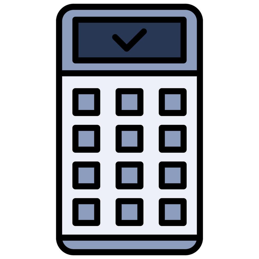 Calculator Outline Flat Design Style Icon, Banking And Financial Concept vector