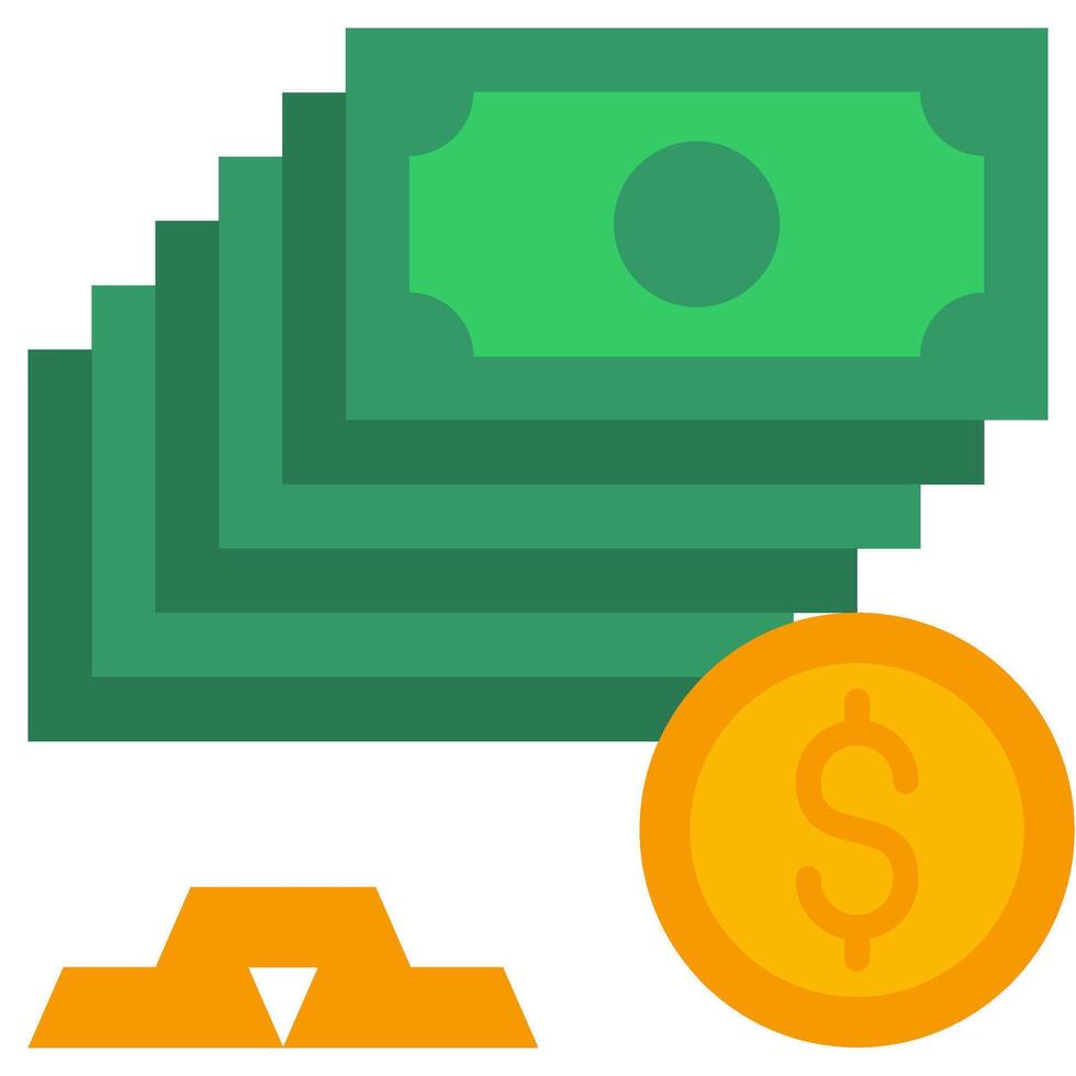 Dollar Money Wealth Flat Design Style Icon, Banking And Financial Concept vector