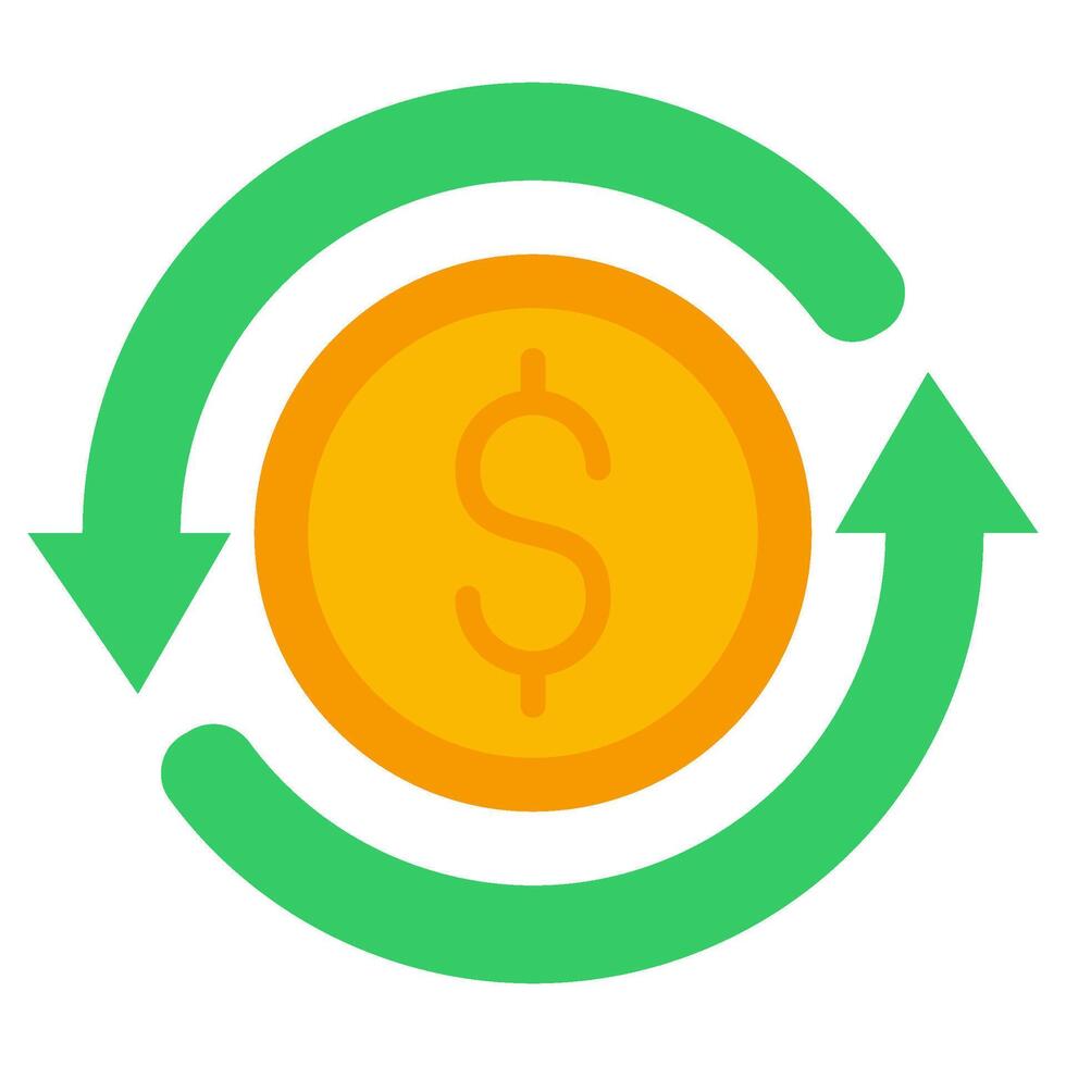 Money Exchange Flat Design Style Icon, Banking And Financial Concept vector