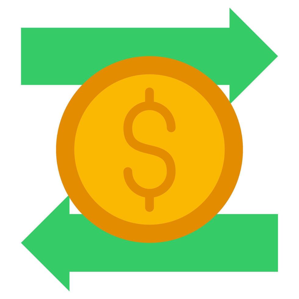 Money Transfer Flat Icon Design, Solid Color Flat Icon Symbol vector