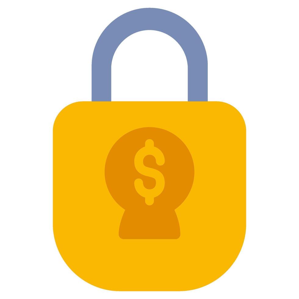 Padlock Flat Icon, Solid Color Flat Icon Symbol vector