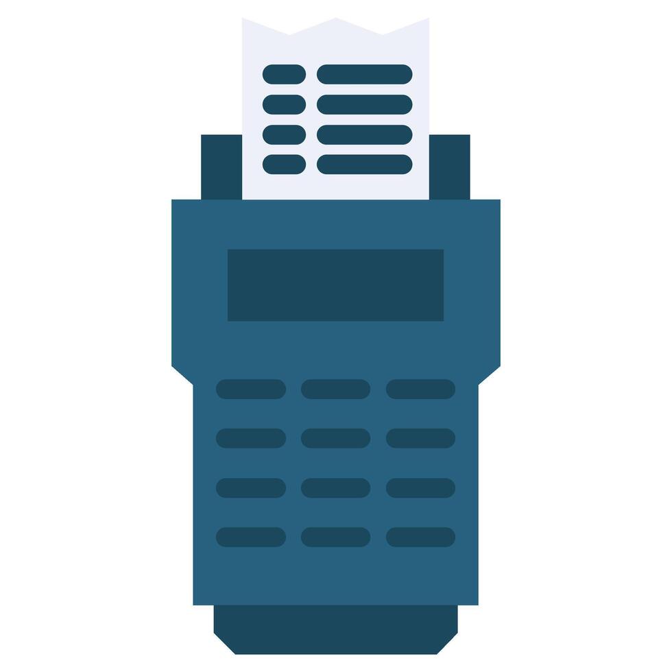 Pos Terminal Flat Icon, Solid Color Flat Icon Symbol vector