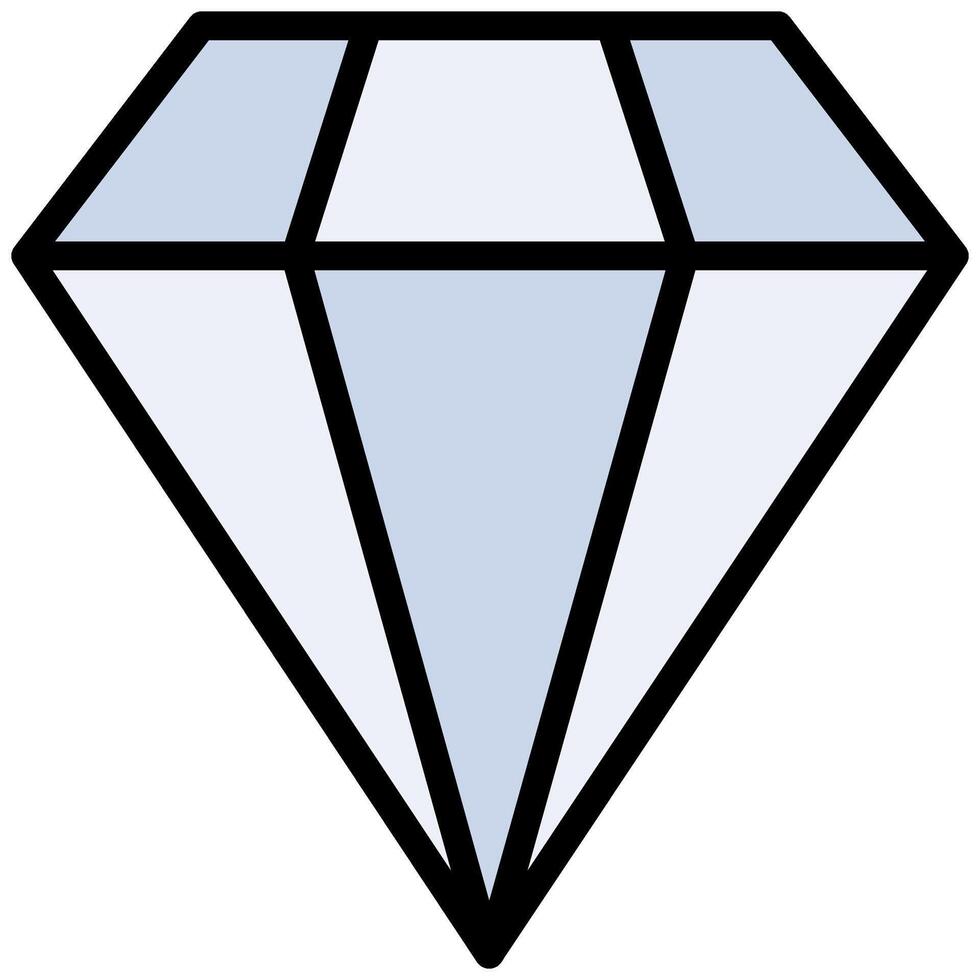 Diamond Outline Flat Icon, Solid Color Outline Flat Icon Symbol vector