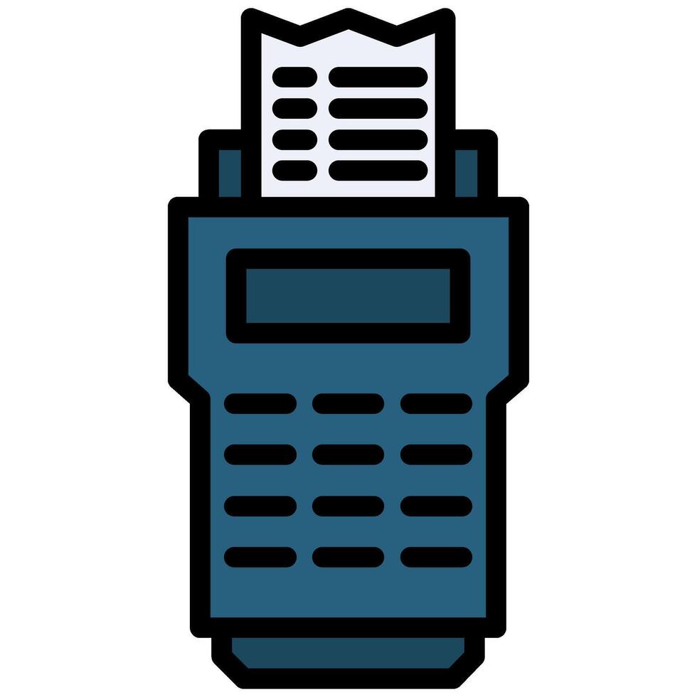 Pos Terminal Outline Flat Icon, Solid Color Outline Flat Icon Symbol vector