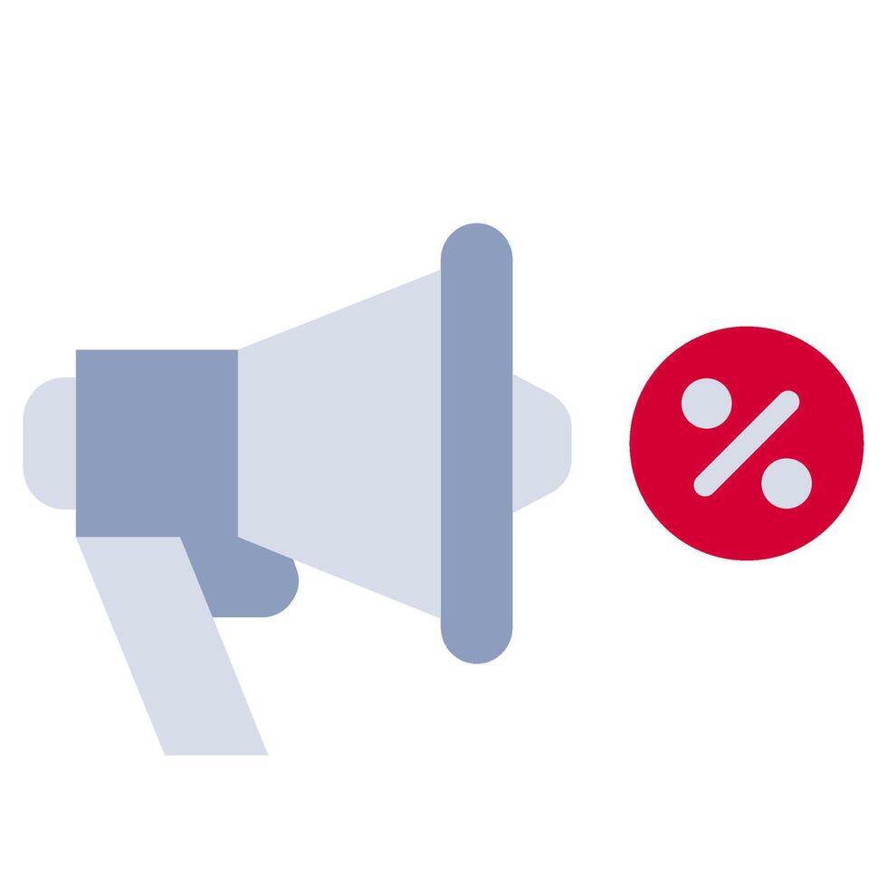 Megaphone Discount Flat Icon Style Icon, Business and Marketing Flat Icon Style Icon vector