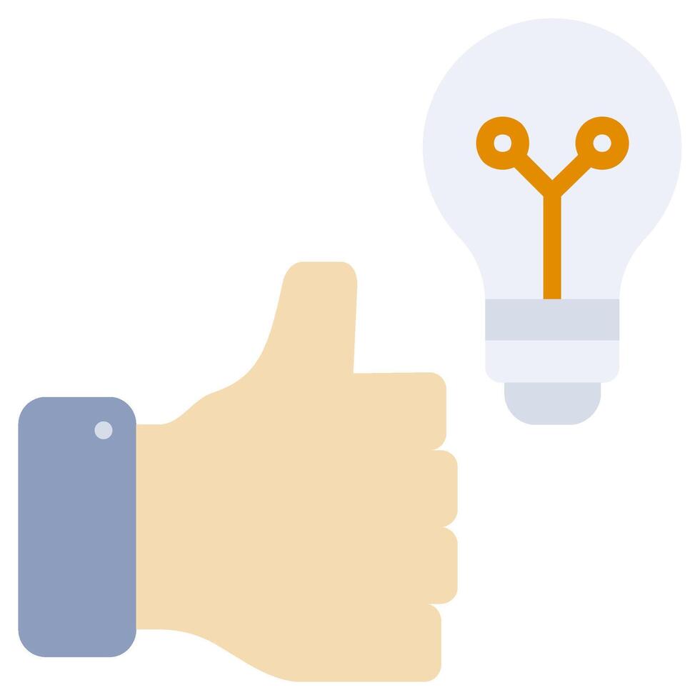 Like Idea Flat Icon Style Icon, Business and Marketing Flat Icon Style Icon vector