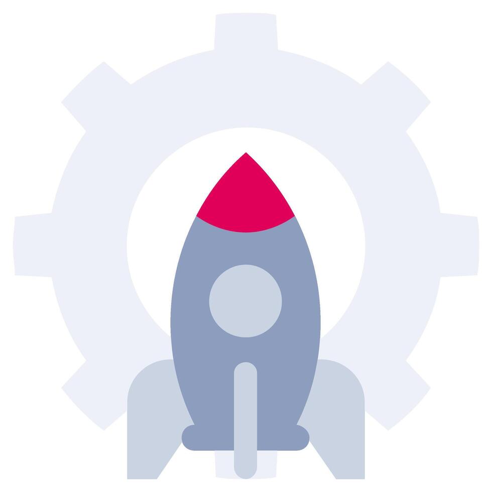 Rocket Gear Flat Icon Style Icon, Business and Marketing Flat Icon Style Icon vector