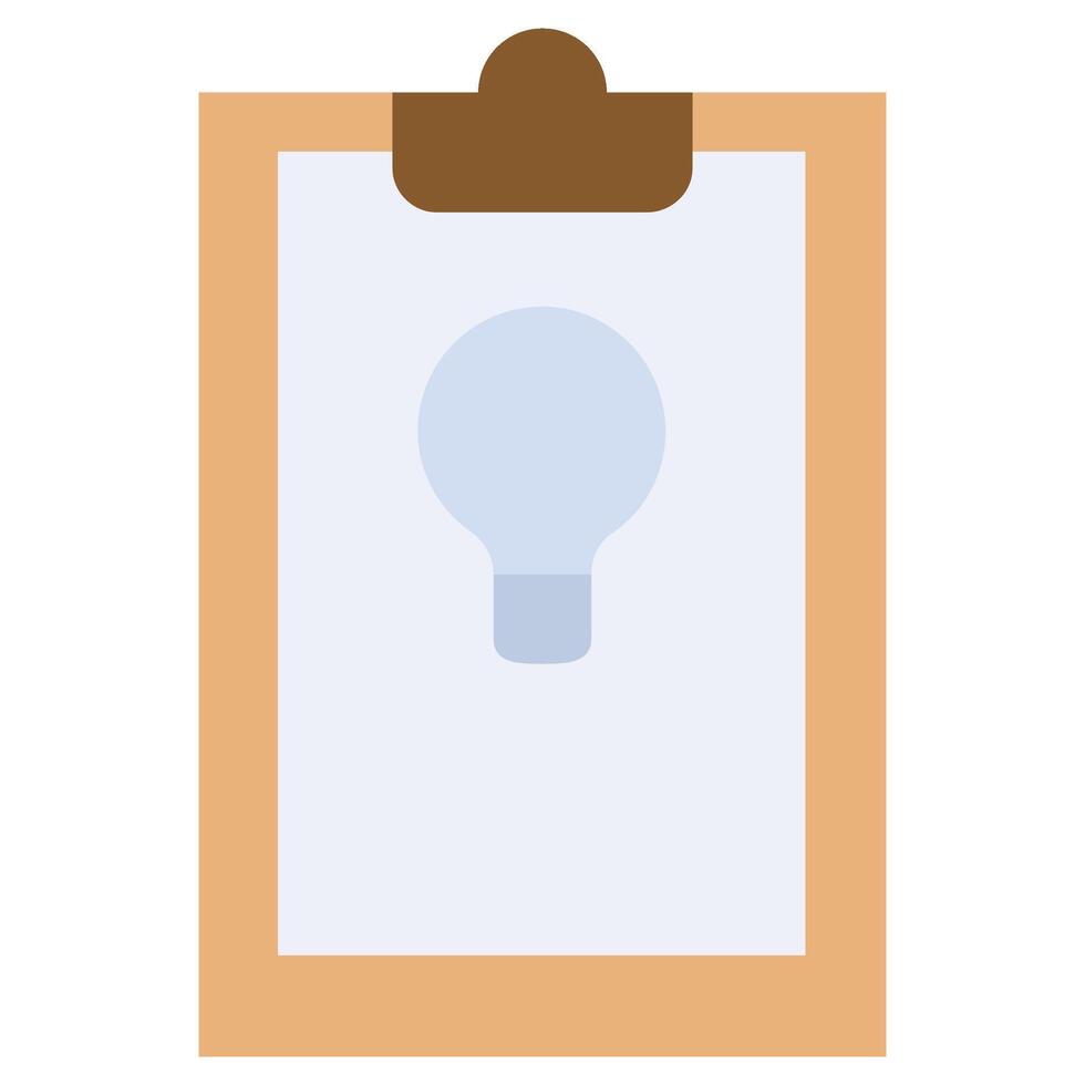 Clipboard Idea Flat Design Style Icon, Flat Design Style Icon Symbol vector