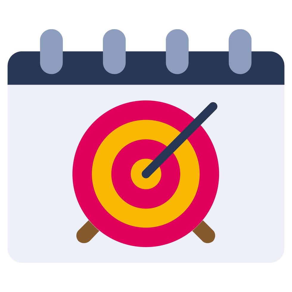 Goal Icon, Target Flat Design Style Icon, Flat Design Style Icon Symbol vector