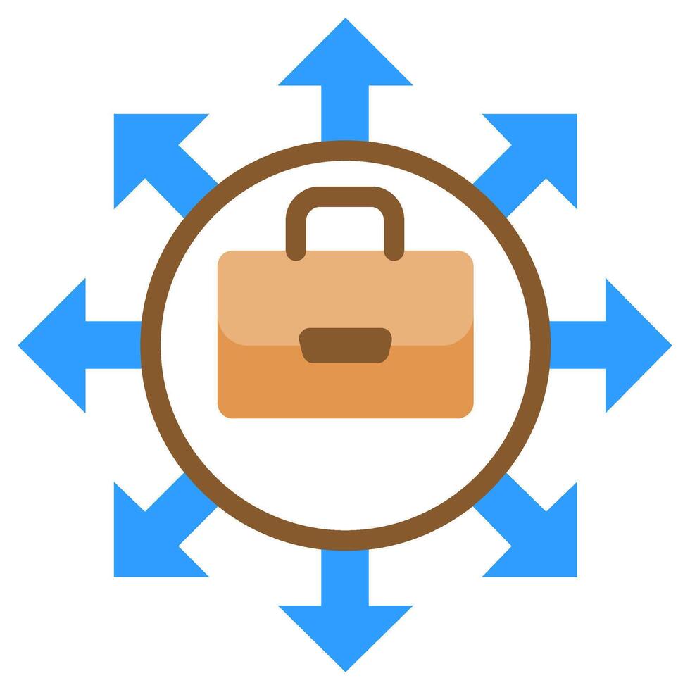 Briefcase Job Flat Design Style Icon, Flat Design Style Icon Symbol vector
