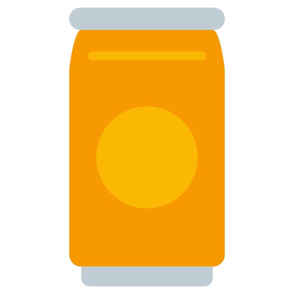 Beer Can Flat Icon, Solid Color Flat Icon Symbol vector