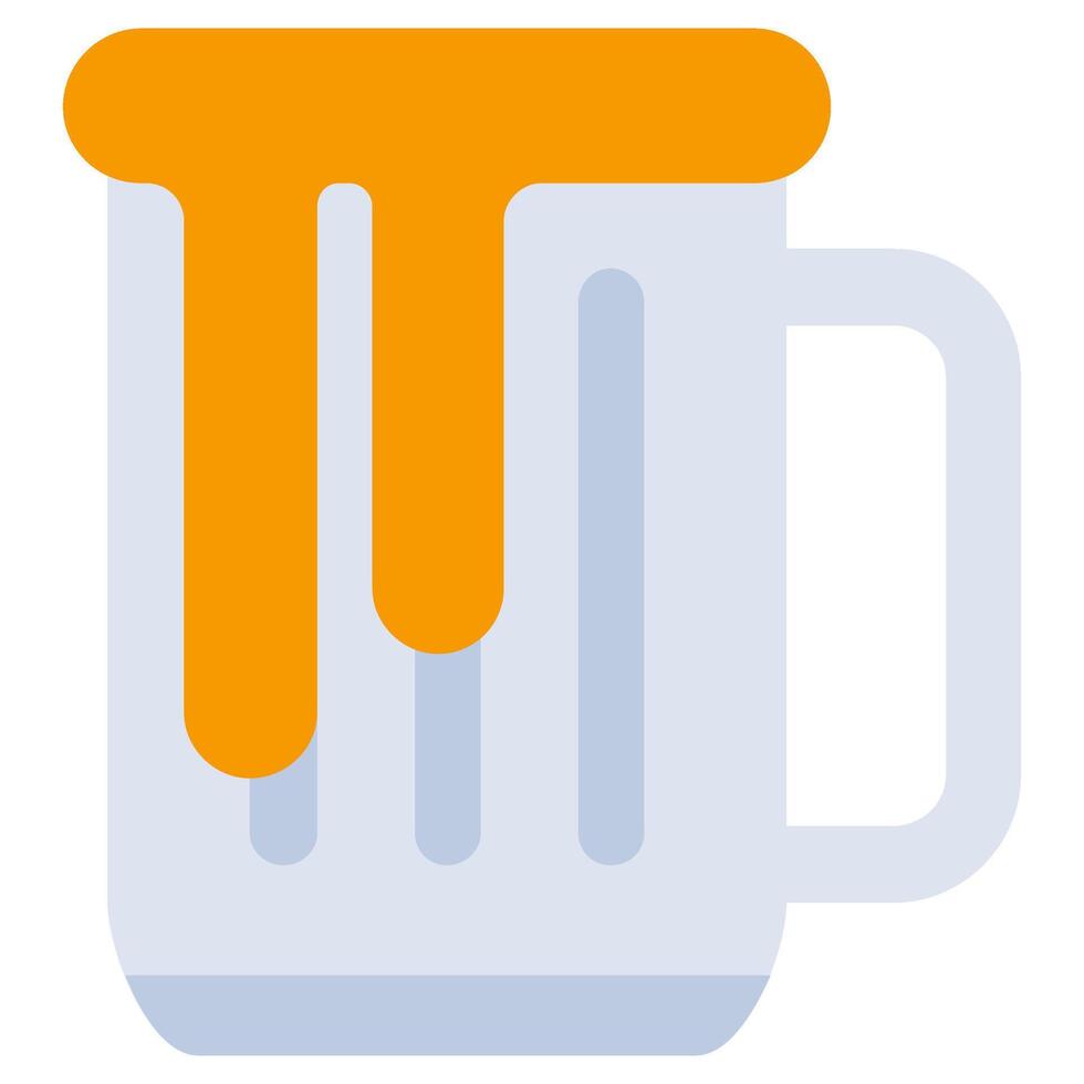 Beer Mug Flat Icon, Solid Color Flat Icon Symbol vector