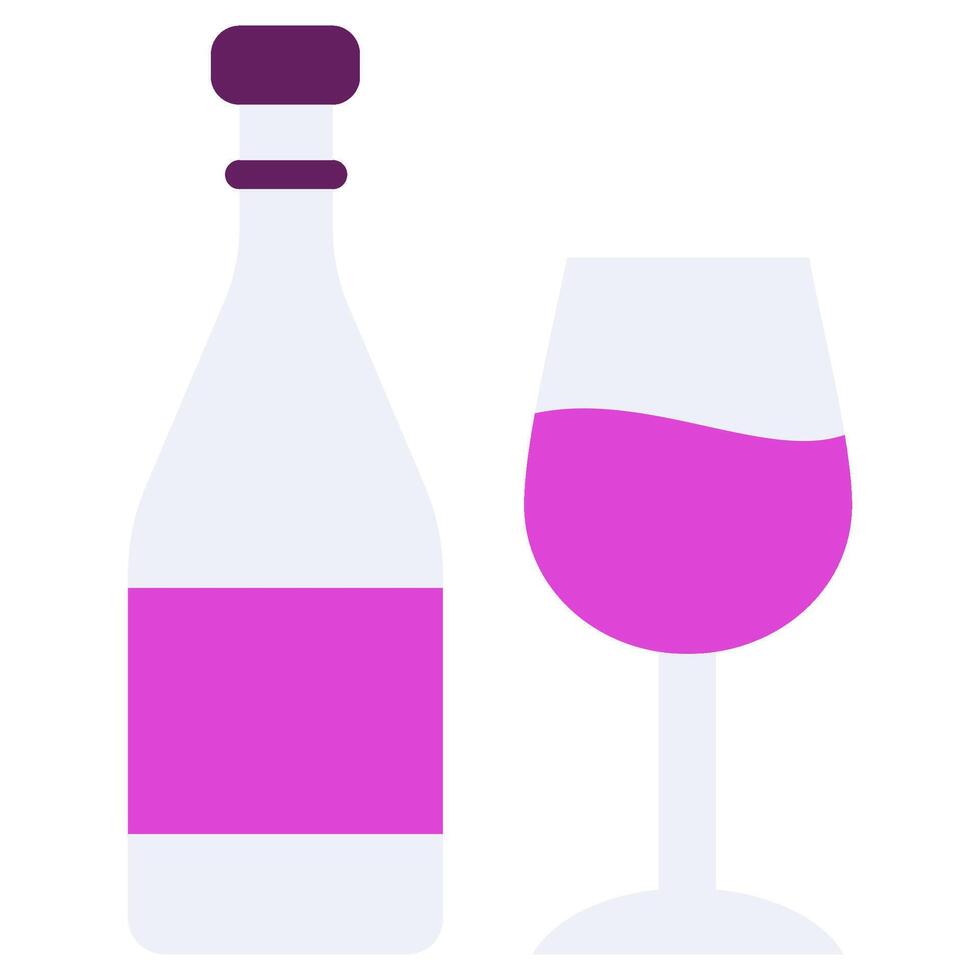 Wine Flat Icon, Solid Color Flat Icon Symbol vector