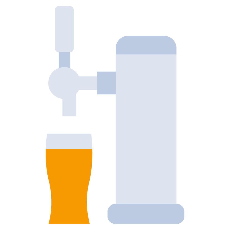 Beer Tap Flat Icon, Solid Color Flat Icon Symbol vector