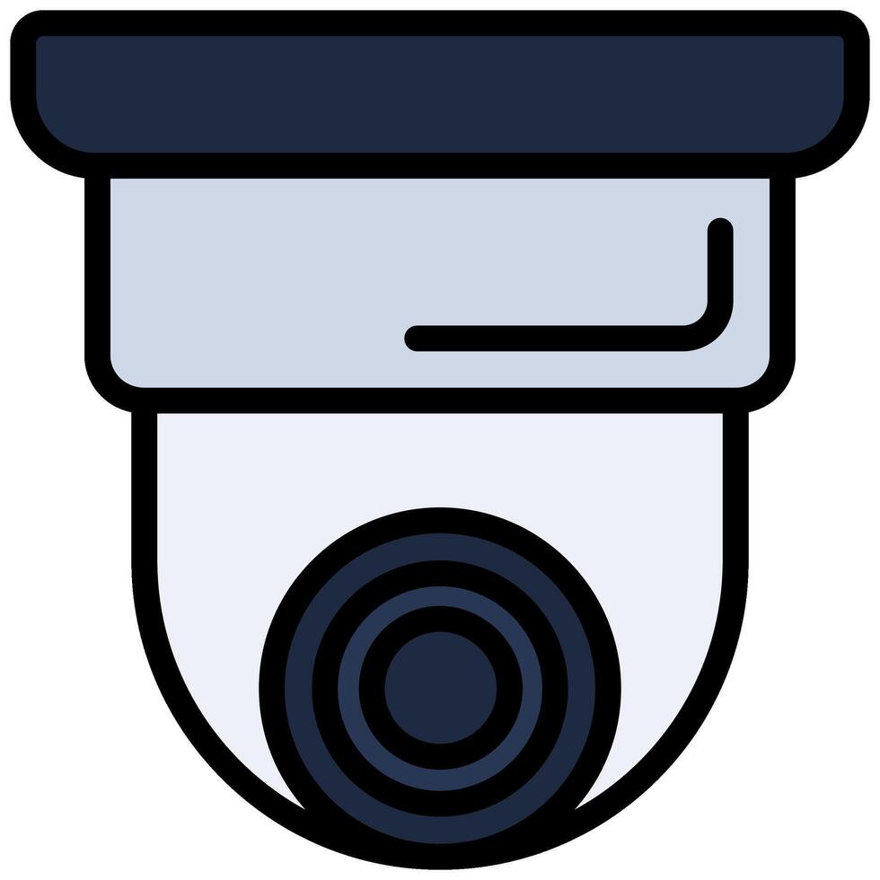 Security Camera Outline Flat Icon, Outline Flat Design Icon Symbol vector