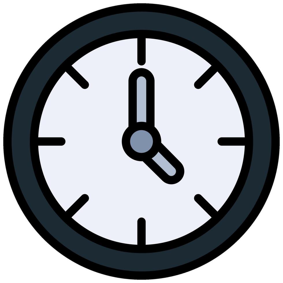 Clock Outline Flat Design Icon, Outline Flat Design Icon Symbol vector