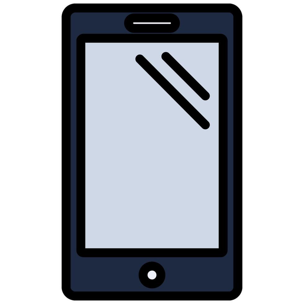 Smartphone Outline Flat Design Icon, Outline Flat Design Icon Symbol vector