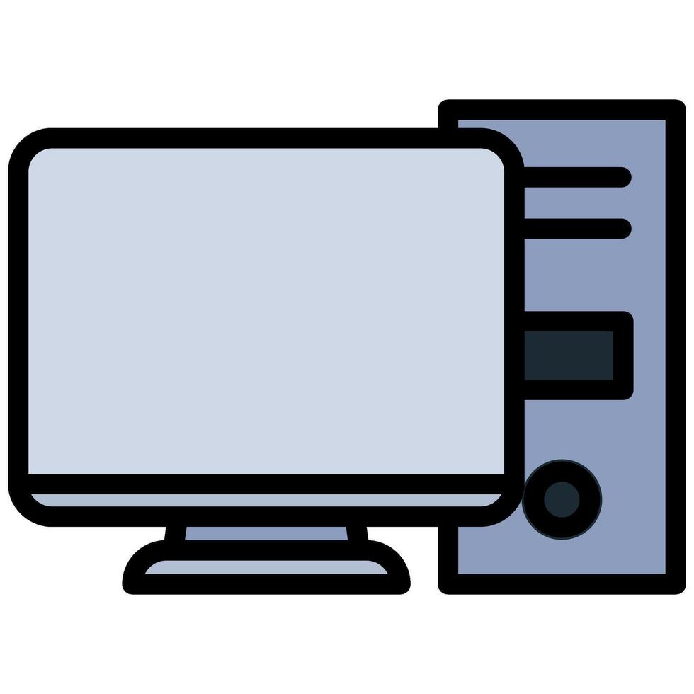 Computer Outline Flat Design Icon, Outline Flat Design Icon Symbol vector