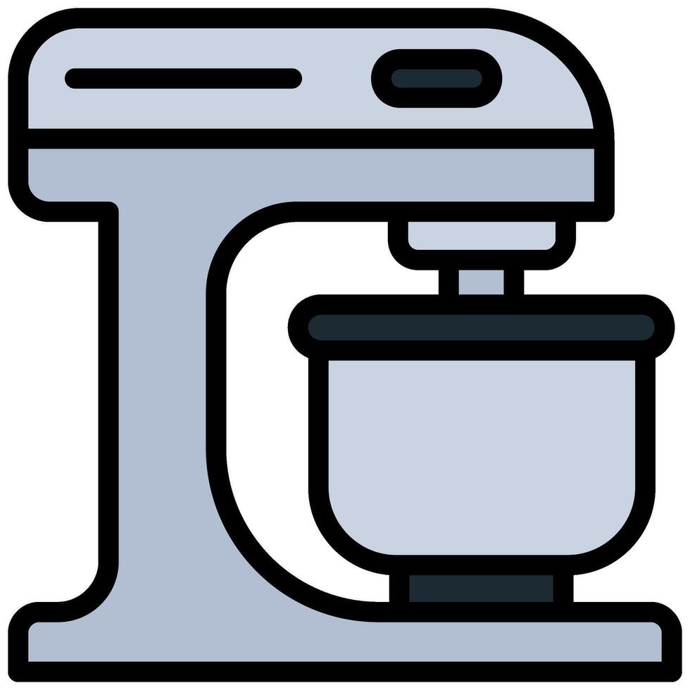 Stand Mixer Outline Flat Design Icon, Outline Flat Design Icon Symbol vector