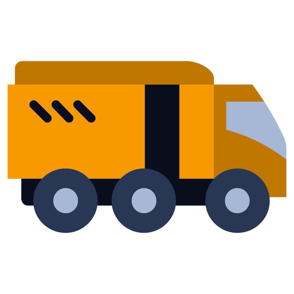 Suction Excavator - Heavy Machinery Flat Design Icon vector
