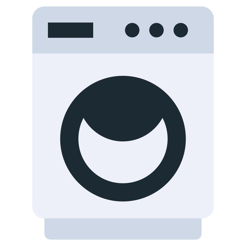 Washing Machine Flat Design Icon, Flat Design Icon Symbol vector