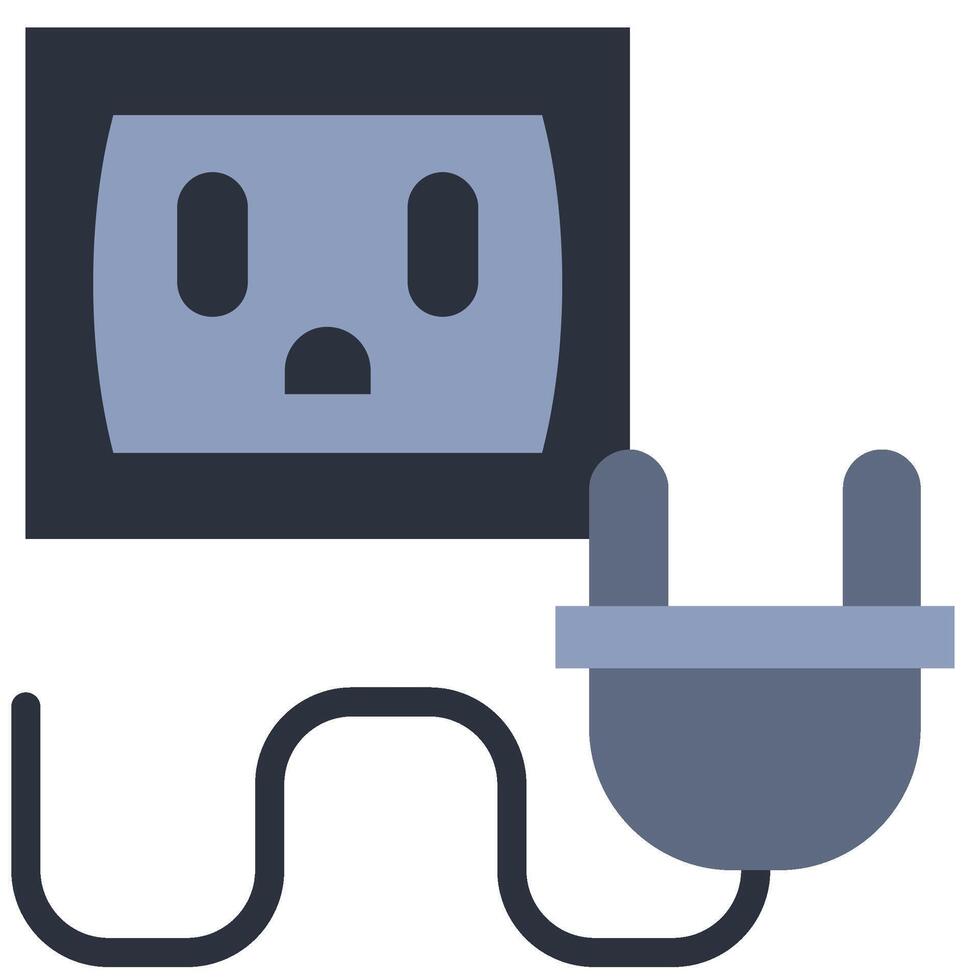 Plug Socket Flat Design Icon, Flat Design Icon Symbol vector