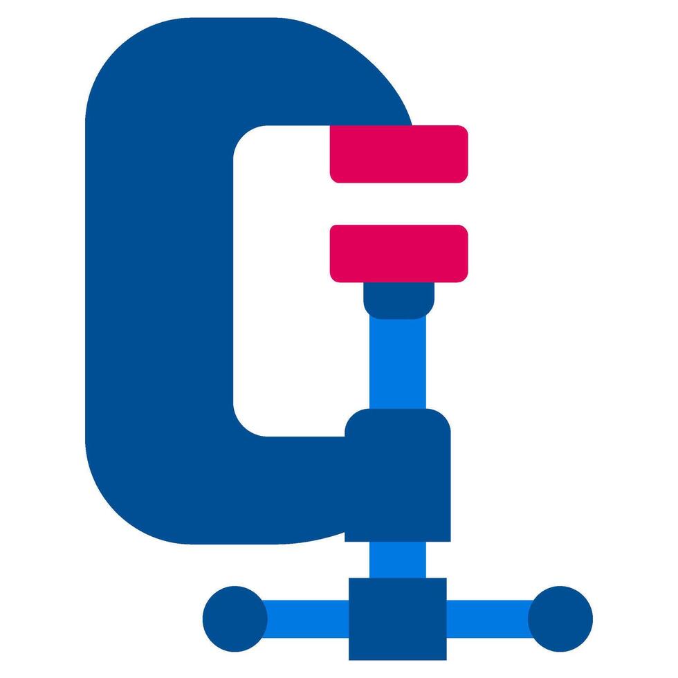 C Clamp Flat Design Icon - Carpentry Flat Icon vector