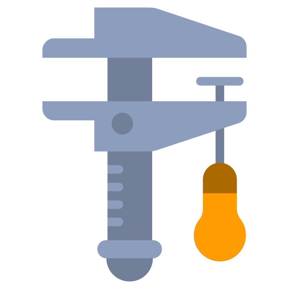 Vernier calipers Flat Design Icon - Carpentry Flat Icon vector