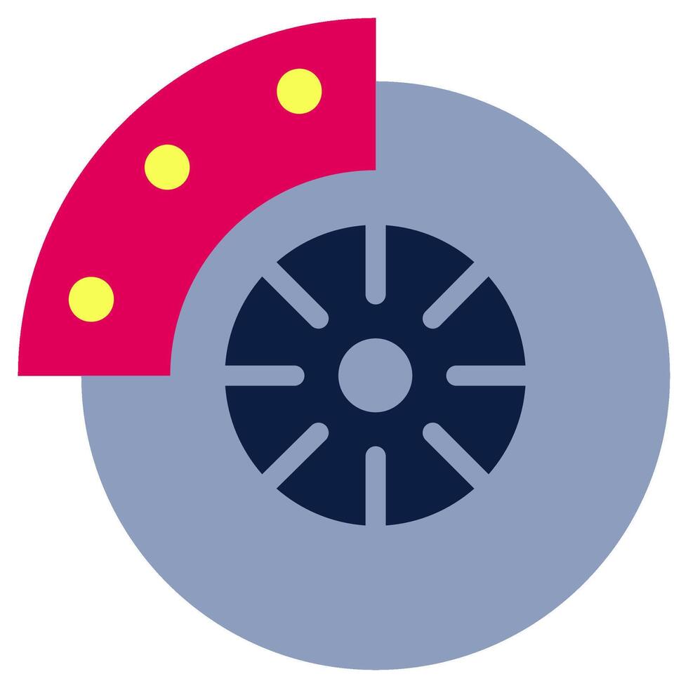 Disc Brake Flat Design Style Icon - Car Service vector