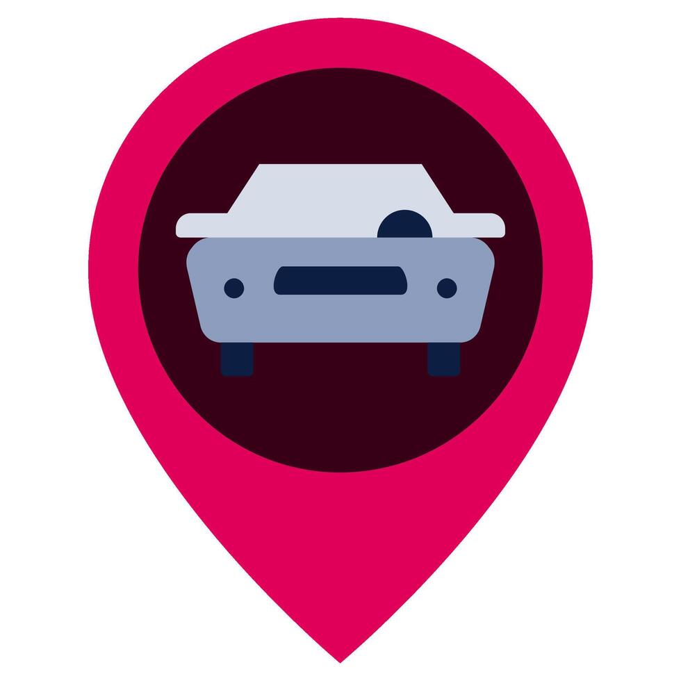 Car Service Location Flat Design Style Icon - Car Service vector