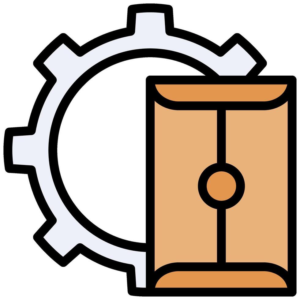 Confidential Folder Outline Flat Icon, Solid Color Outline Flat Icon Symbol vector