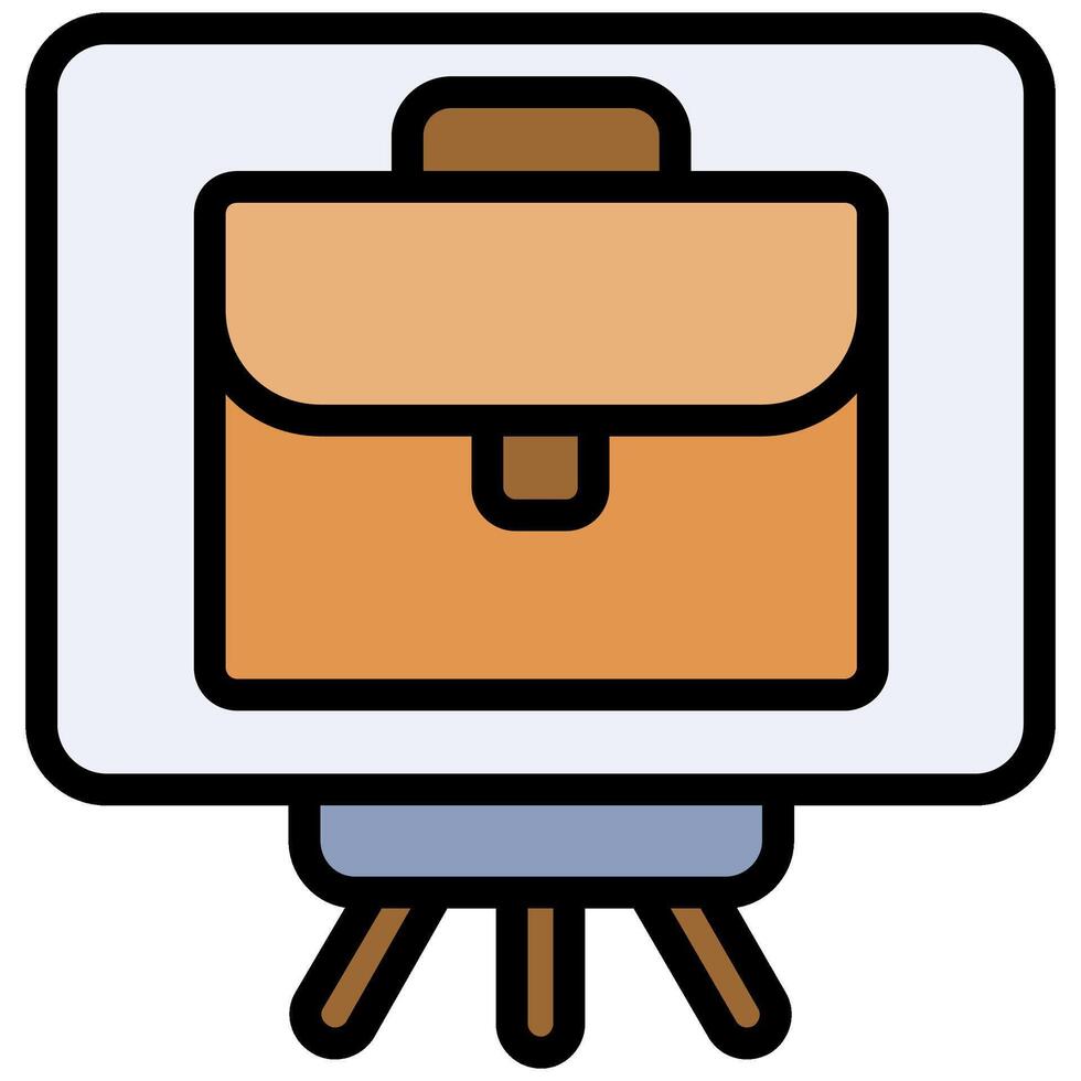 Job Brief Outline Flat Icon, Solid Color Outline Flat Icon Symbol vector