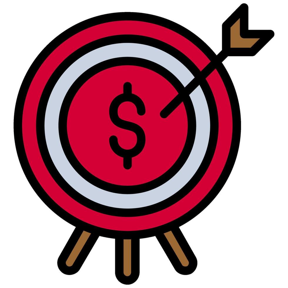 Target Outline Flat Icon, Solid Color Outline Flat Icon Symbol vector