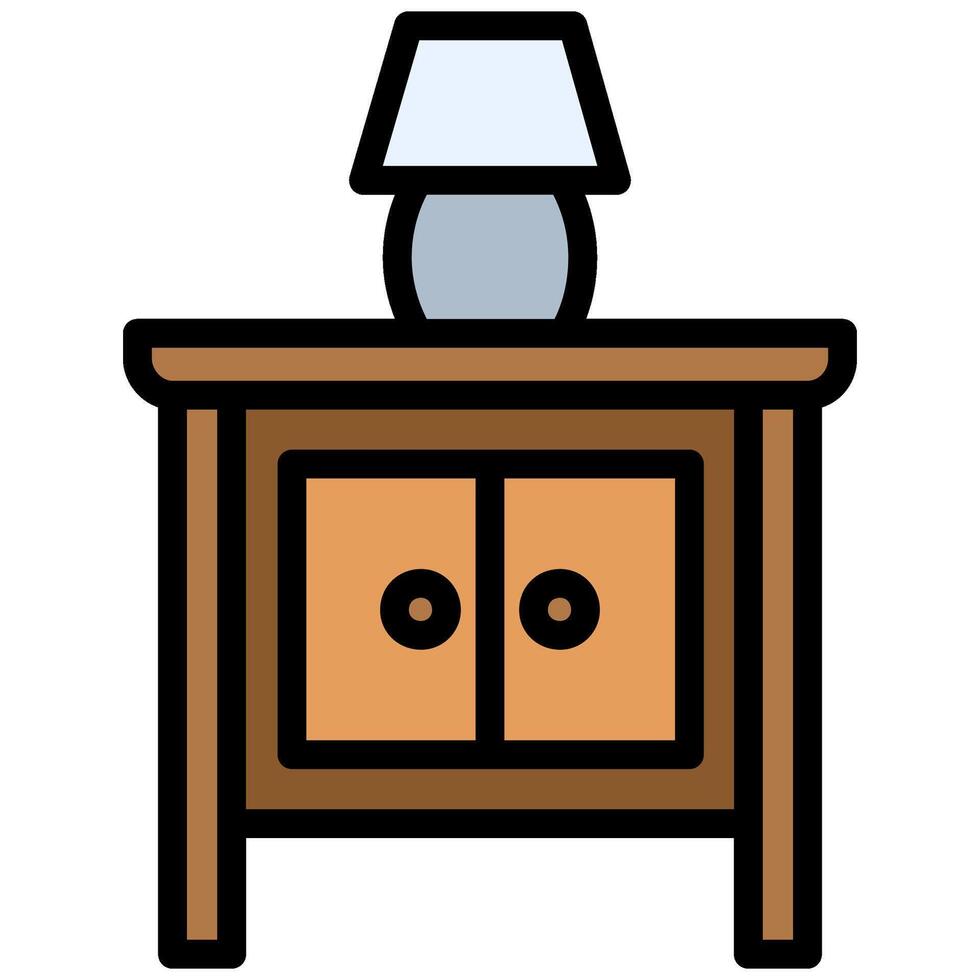 Drawer Outline Icon, Outline Flat Design Style Icon, Furniture Icon vector