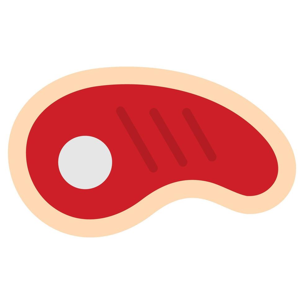 Steak Flat Design Icon, Cooking And Kitchen Flat Design Icon Symbol vector