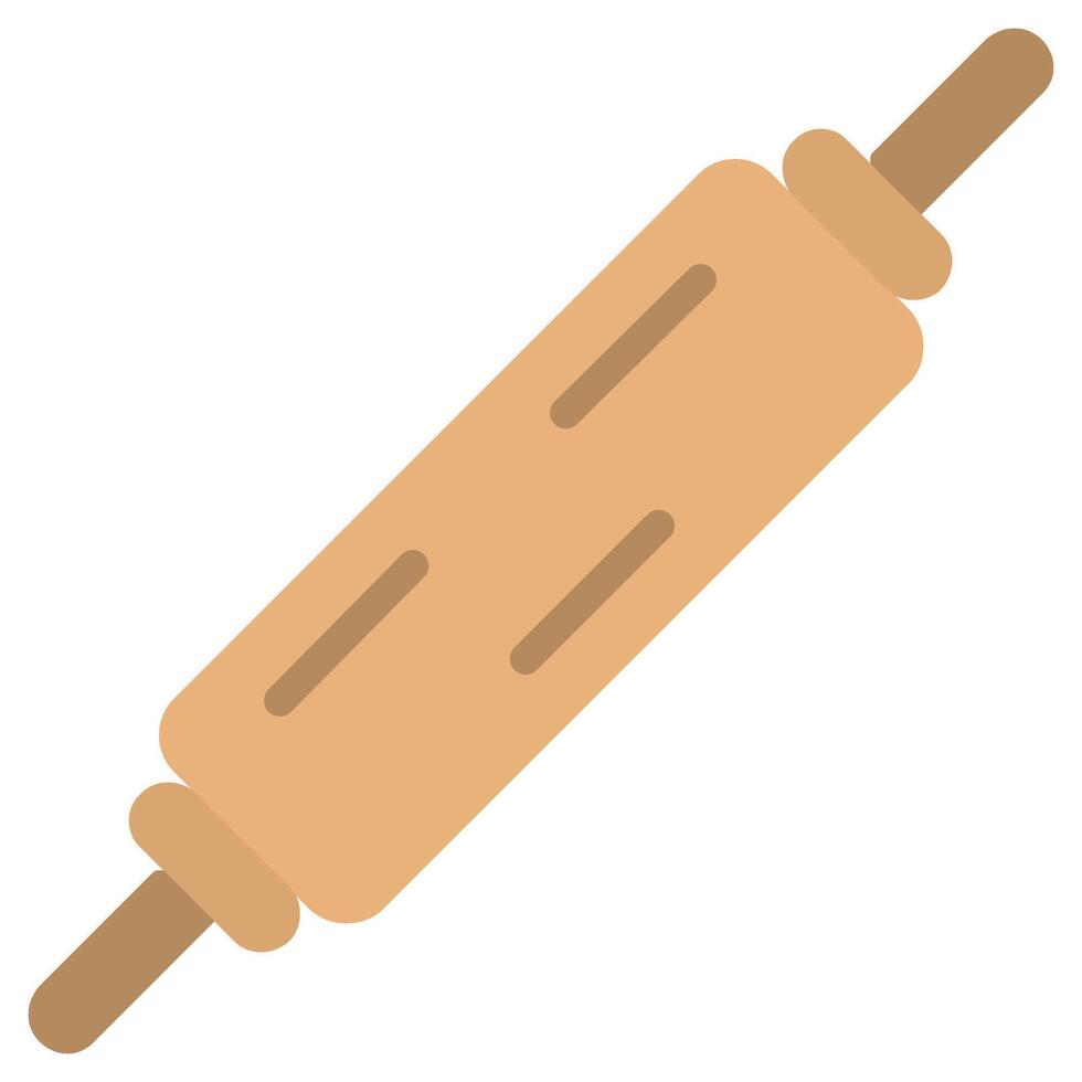 Rolling Pin Flat Design Icon, Cooking And Kitchen Flat Design Icon Symbol vector