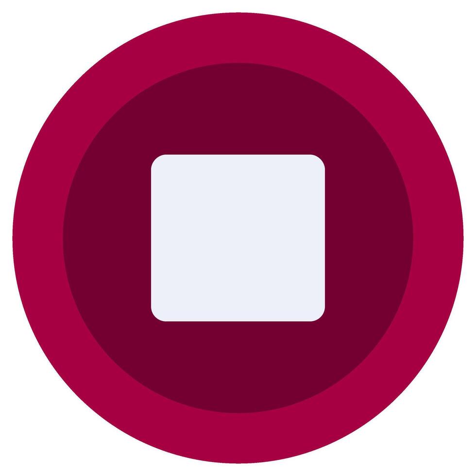 Stop Button Flat Design Icon, Audio Element Flat Design Icon Symbol vector