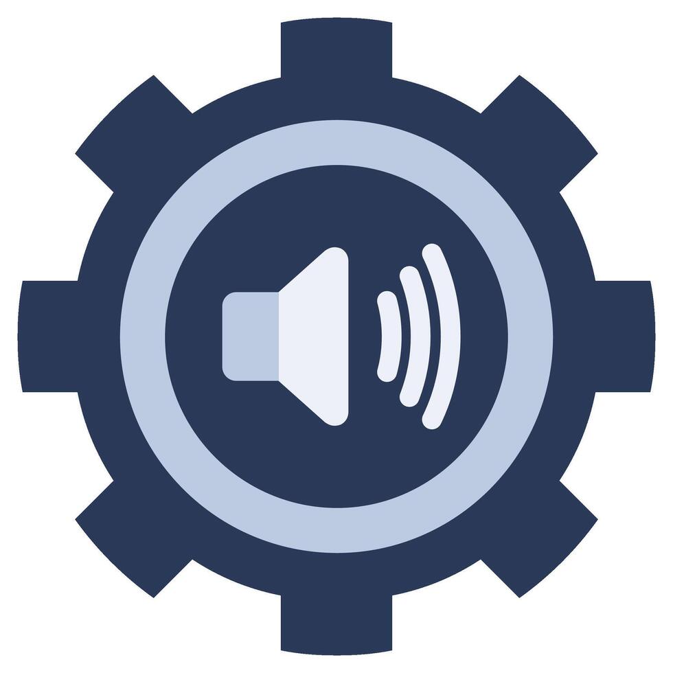 Gear Volume Control Flat Design Icon, Audio Element Flat Design Icon Symbol vector