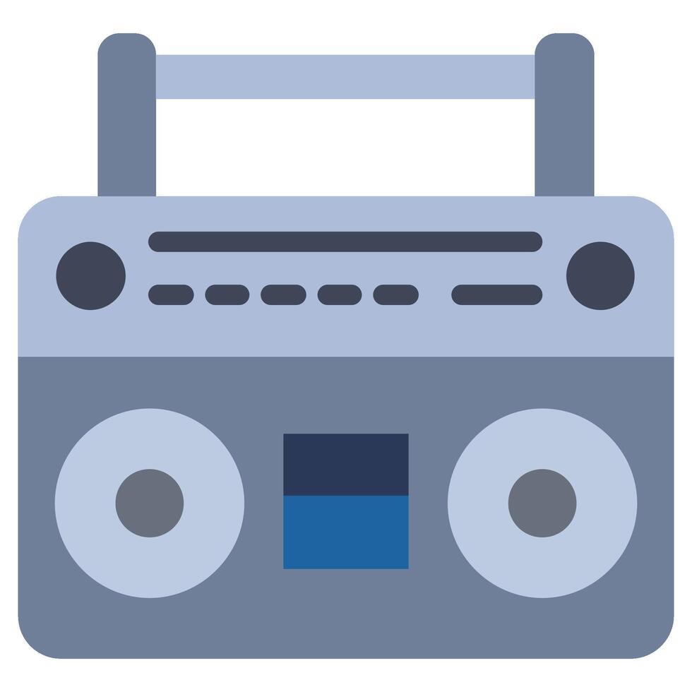 Radio Tape Flat Design Icon, Audio Element Flat Design Icon Symbol vector