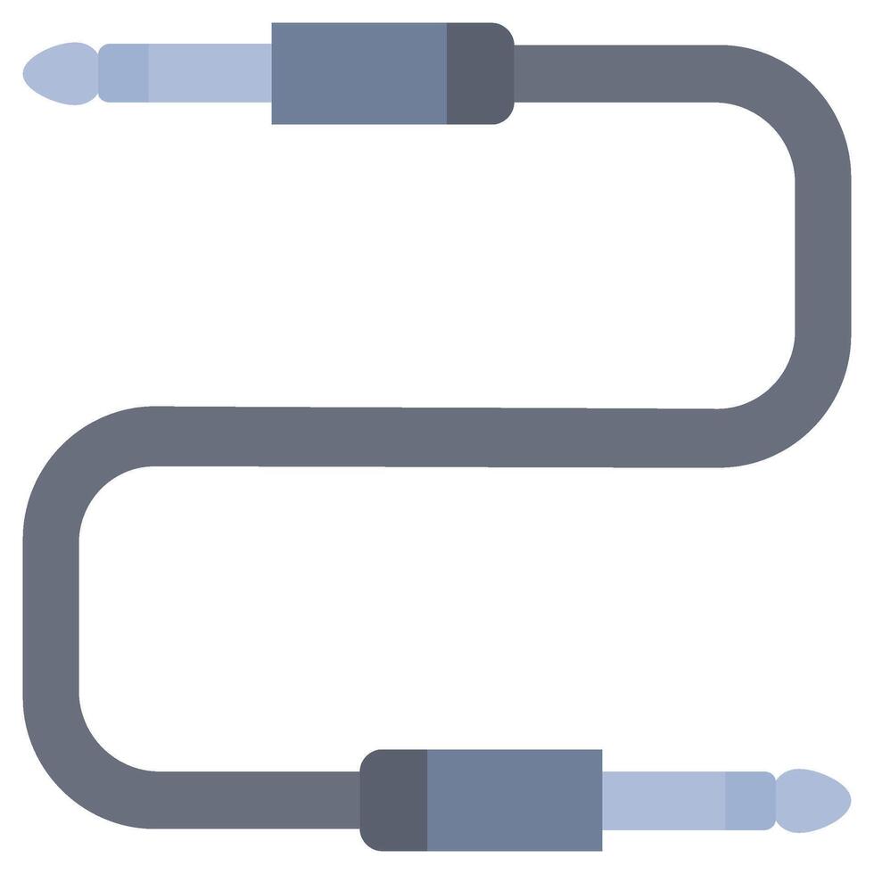 Audio Cable Flat Design Icon, Audio Element Flat Design Icon Symbol vector