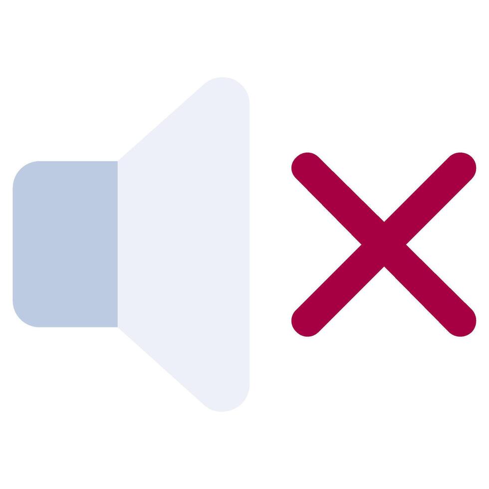Mute Flat Design Icon, Audio Element Flat Design Icon Symbol vector
