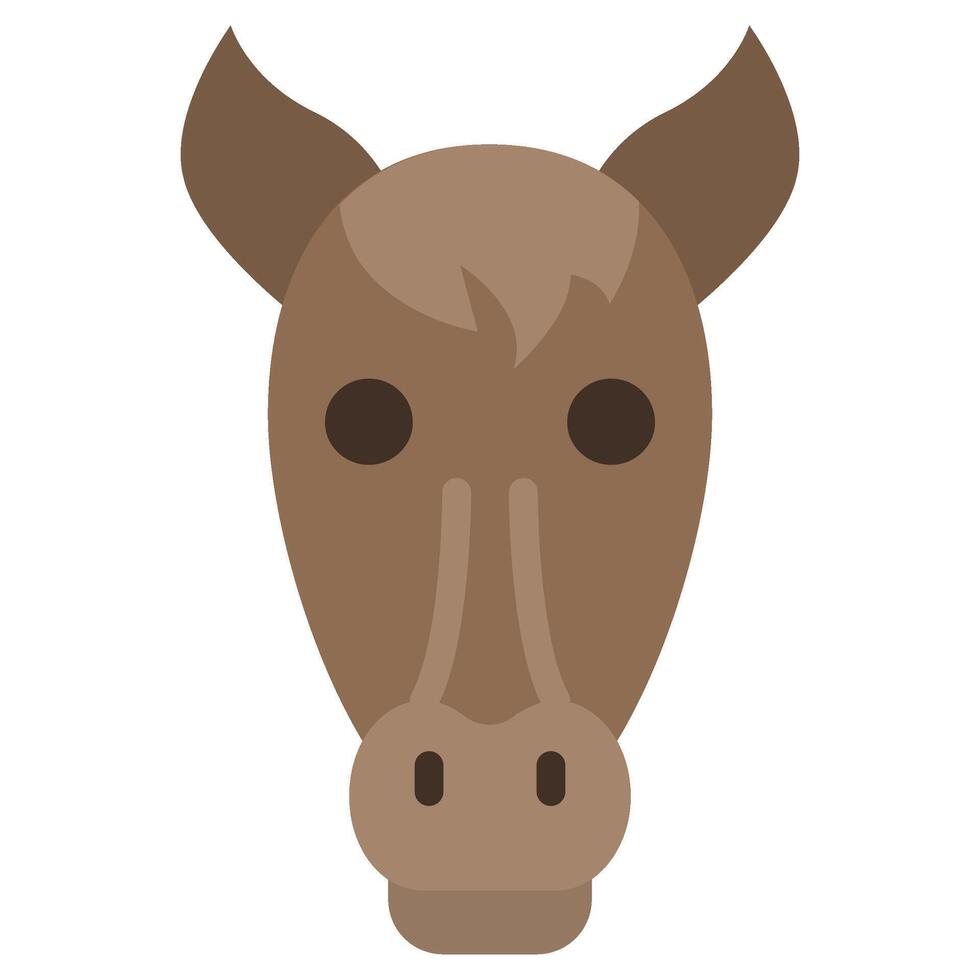 Horse Flat Design Icon, Animal Flat Design Icon Symbol vector