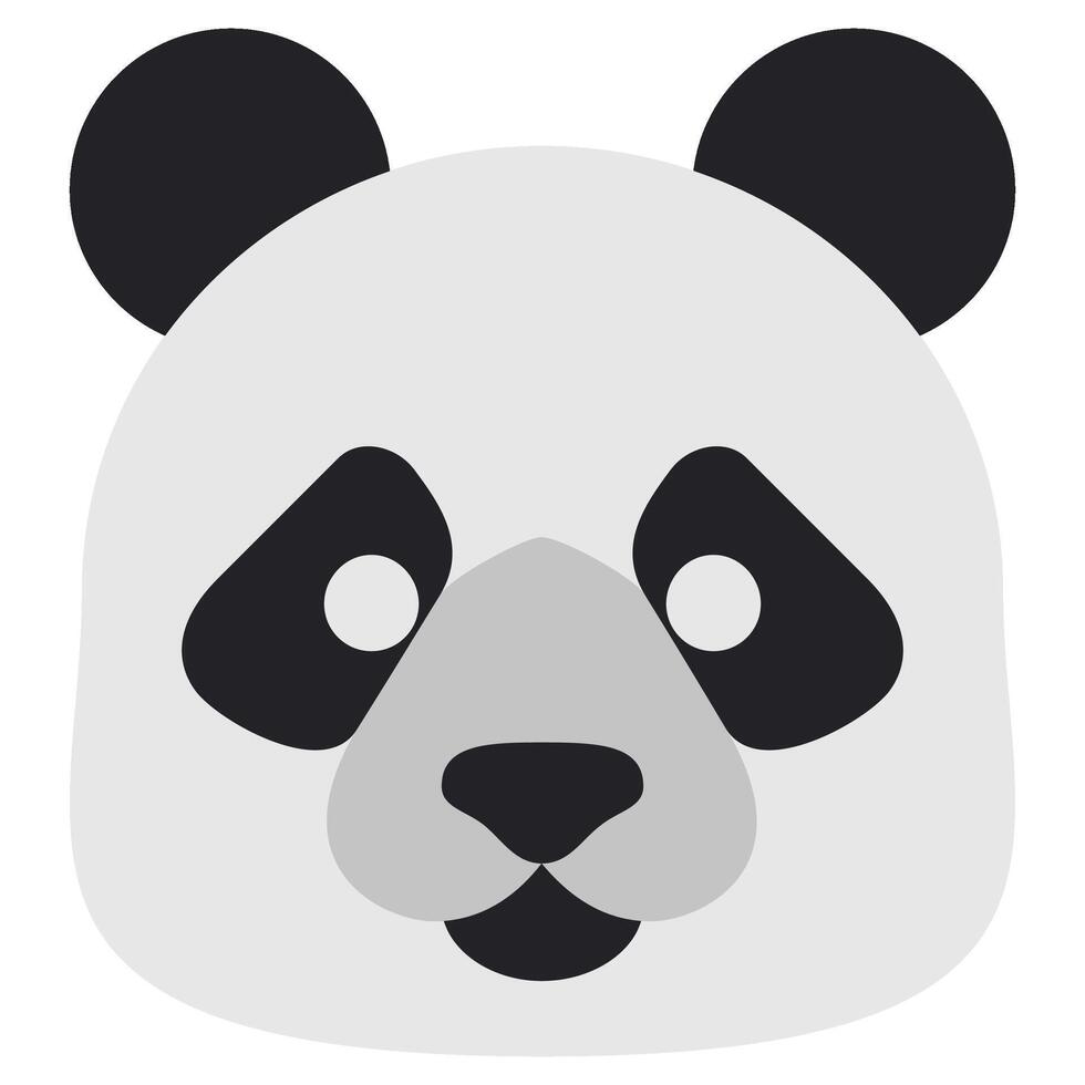 Panda Flat Design Icon, Animal Flat Design Icon Symbol vector