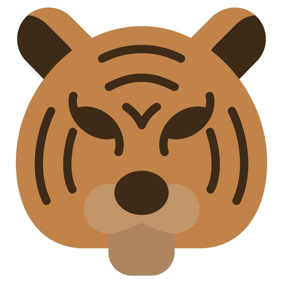 Tiger Flat Design Icon, Animal Flat Design Icon Symbol vector