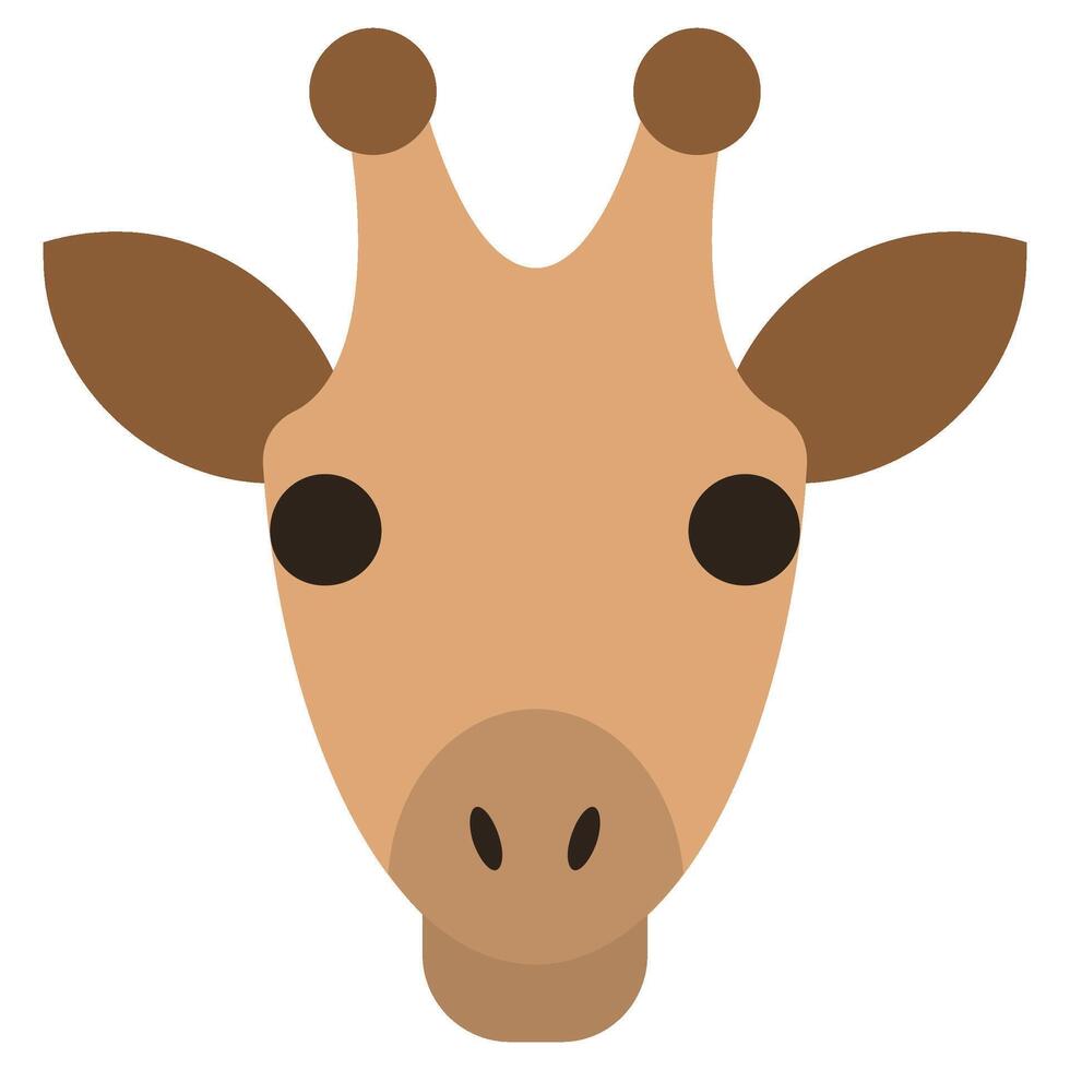 Giraffe Flat Design Icon, Animal Flat Design Icon Symbol vector