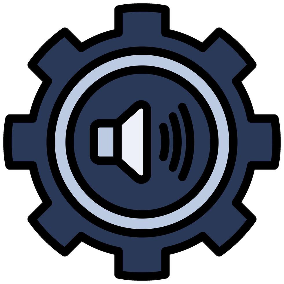 Volume Gear Control Outline Design Icon, Audio Element Outline Design Icon Symbol vector