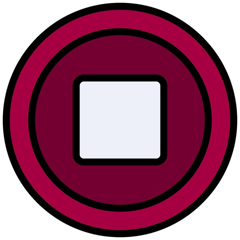 Stop Button Outline Design Icon, Audio Element Outline Design Icon Symbol vector