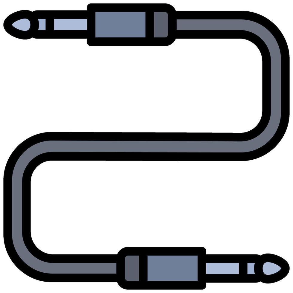 Audio Cable Outline Design Icon, Audio Element Outline Design Icon Symbol vector